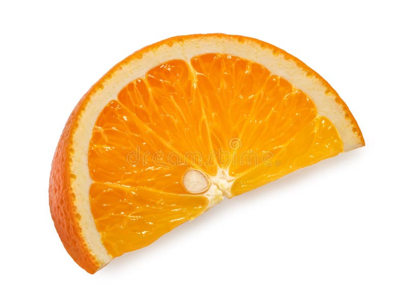 Orange Slice Isolated on White without Shadow Stock Image Image of