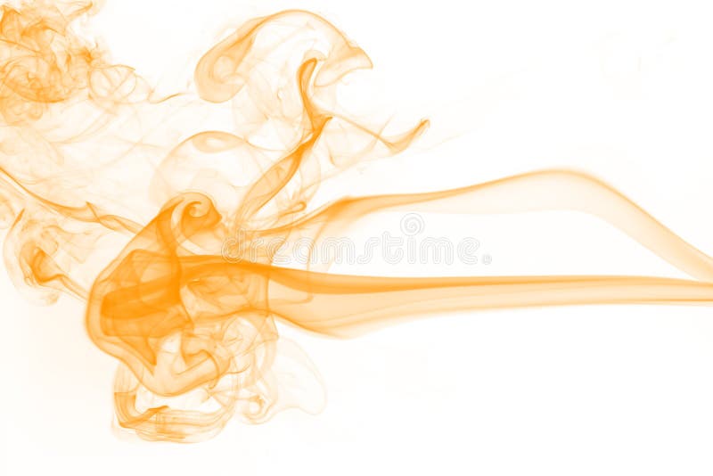 Orange Smoke on White Background Stock Image - Image of transparent, magic:  161351457