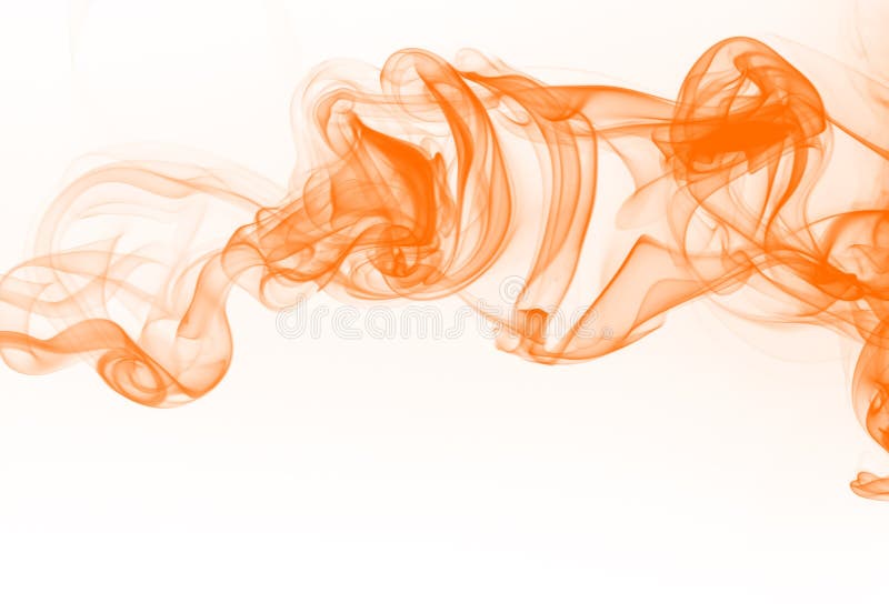 Orange Smoke on White Background, Yellow Ink Water Color for Design Stock  Image - Image of abstraction, digital: 166737343