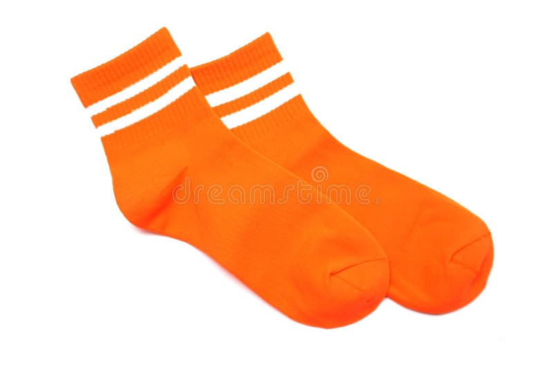 Orange Socks Isolated on White Background Stock Photo Image of