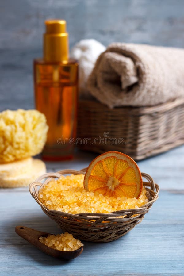 Orange Spa and Wellness Setting Stock Image Image of beauty