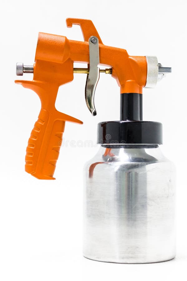 Orange Spray Gun stock image. Image of occupation, background 81378353