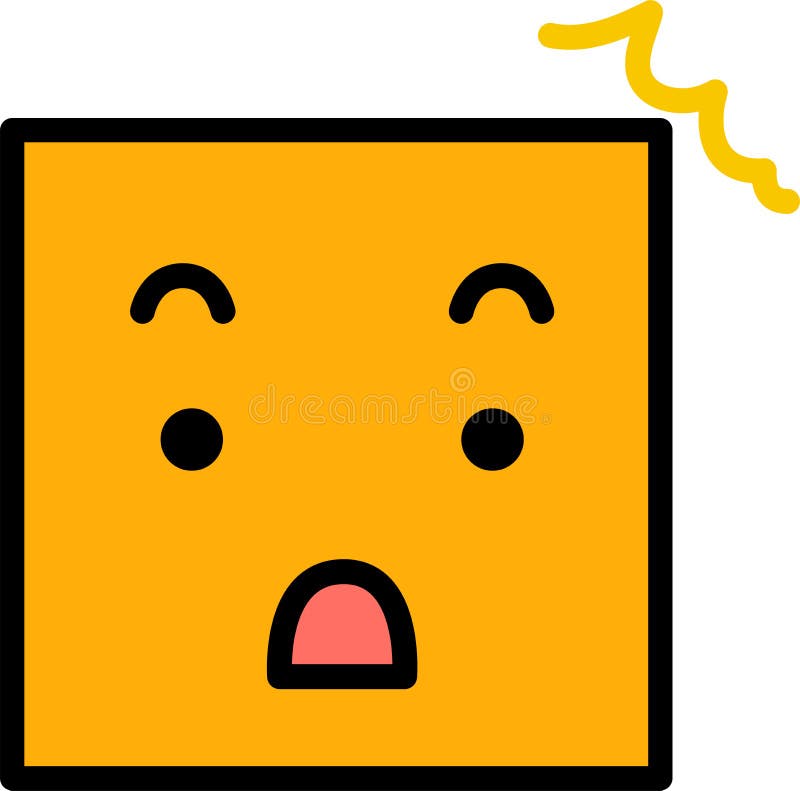Orange Square Emoticon Icon Stock Vector Illustration of sorry