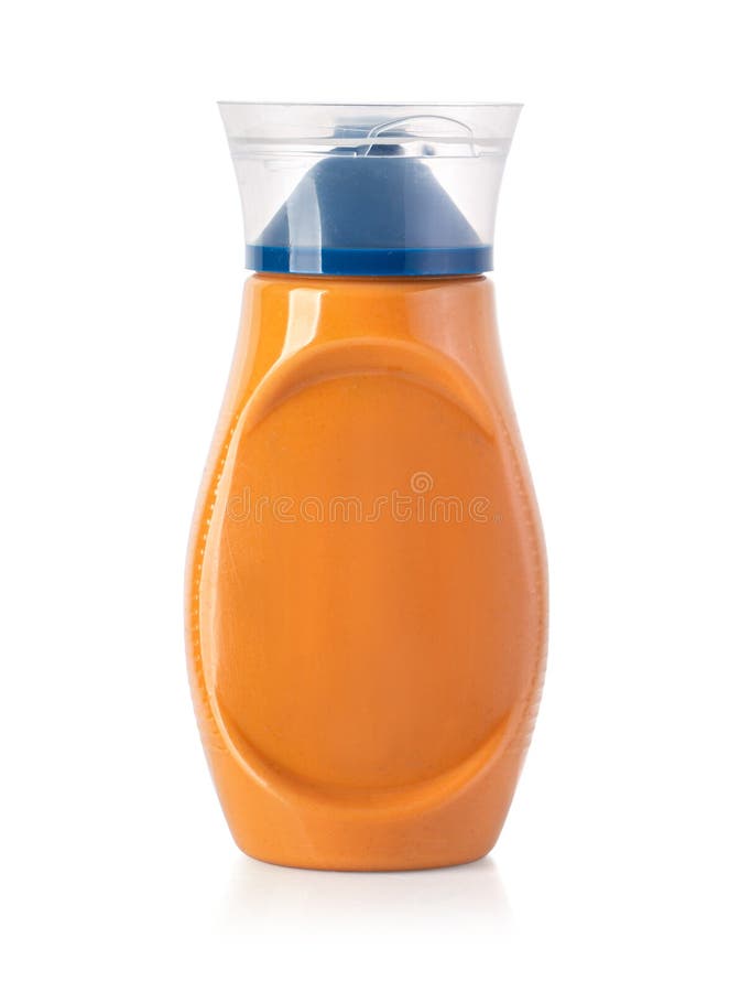 Orange Squeeze Plastic Bottle for Mustard Isolated Stock Image Image