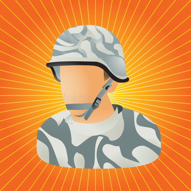 Orange starburst Militärsoldat vektor abbildung Orange starburst Militärsoldat vektor abbildung