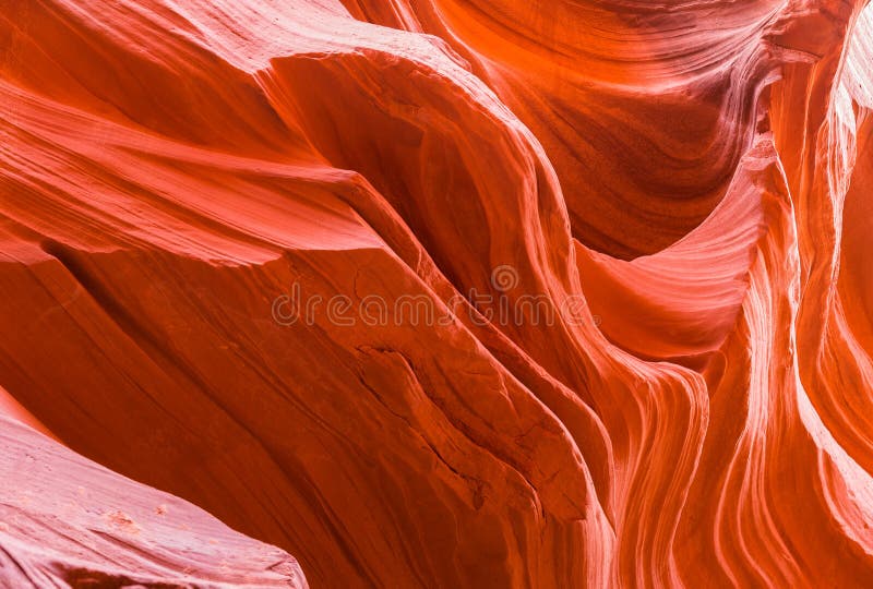 Orange stone wave pattern of Lower antelope canyon in Page Arizona USA