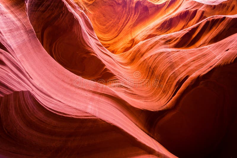 Orange stone wave pattern of Lower antelope canyon in Page Arizona USA