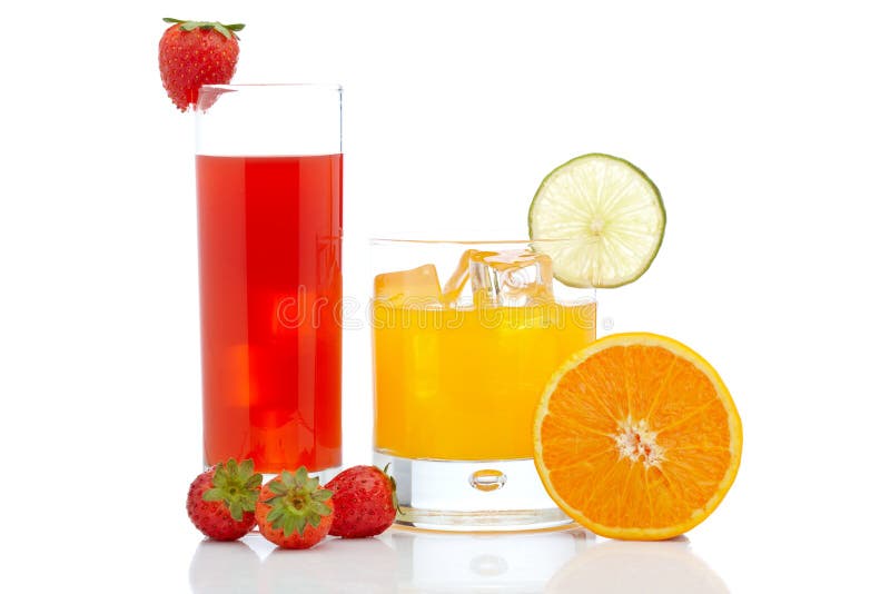 Orange and Strawberry Juice Stock Image Image of juicy, fruit 10177579