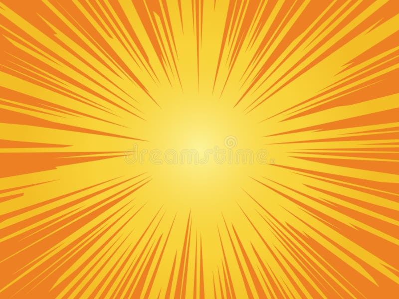 Orange sun background. Sunrise vintage circle shiny design with heating star yellow graphic rays vector pattern vector illustration