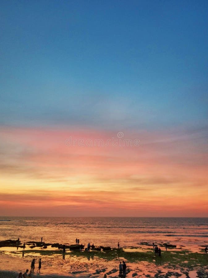 Orange Sunset View Gorgeous Panorama Scenic With Cloud Sky Of Tropical