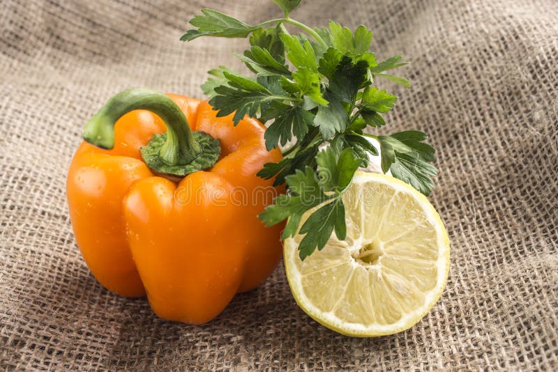 Orange sweet pepper stock image. Image of isolated, drops 36419555