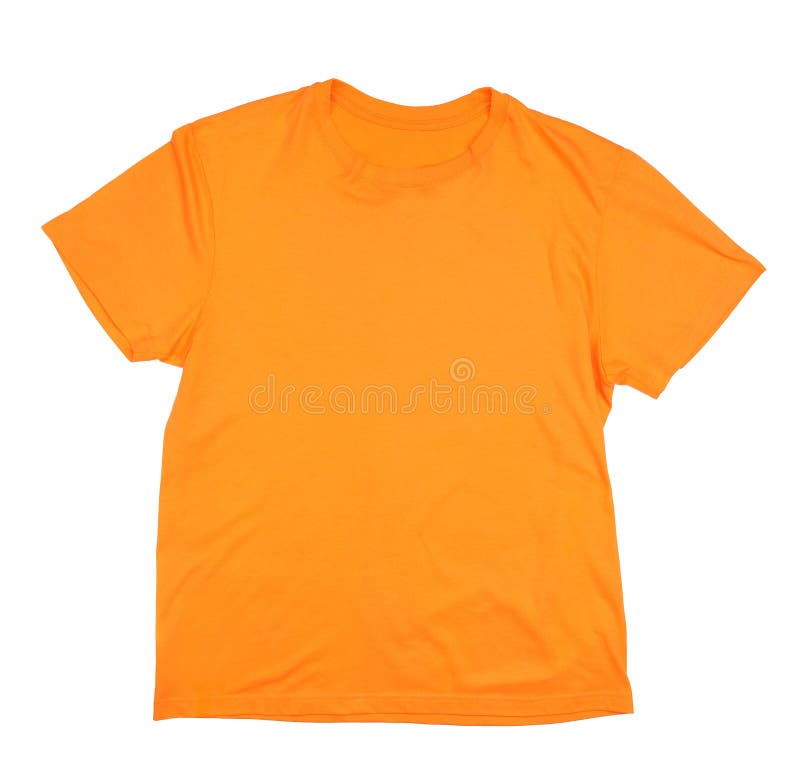 Orange T-shirt Mock Up, Front and Back View, Isolated. Plain Orange ...
