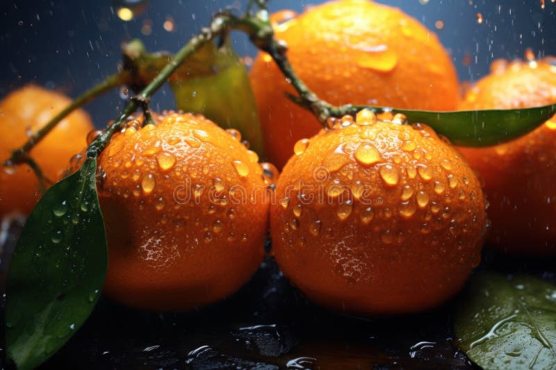 Orange tangerines background. Illustration AI Generative. Illustration Generative AI AI Generative AI generated.