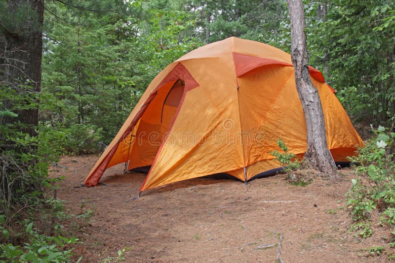 Orange Tent in Algonquin stock photo. Image of outdoors 27395416