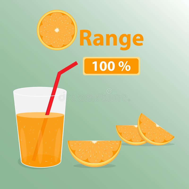 Orange text med fruktsaftexponeringsglas och stycket av apelsinen stock illustrationer Orange text med fruktsaftexponeringsglas och stycket av apelsinen stock illustrationer