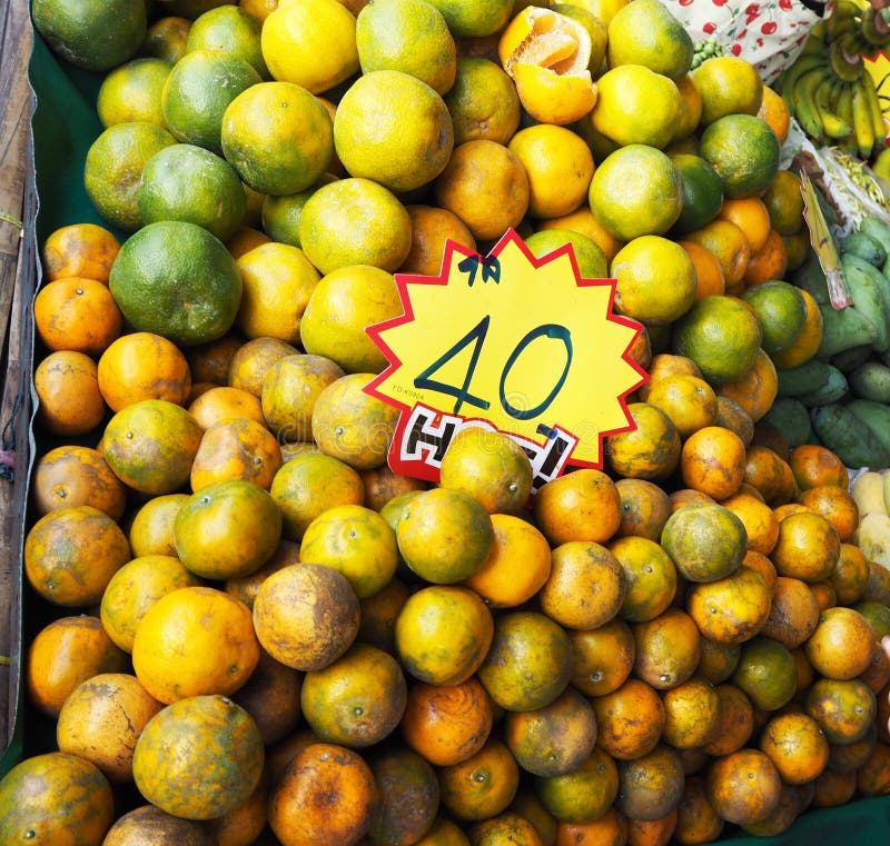 Orange, Half Of Orange In Thai Market Stock Image Image of healthy
