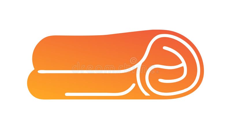 Orange Towel lub Yoga Mat Icon Spa lub Fitness Vector Design Generative AI ilustracji
