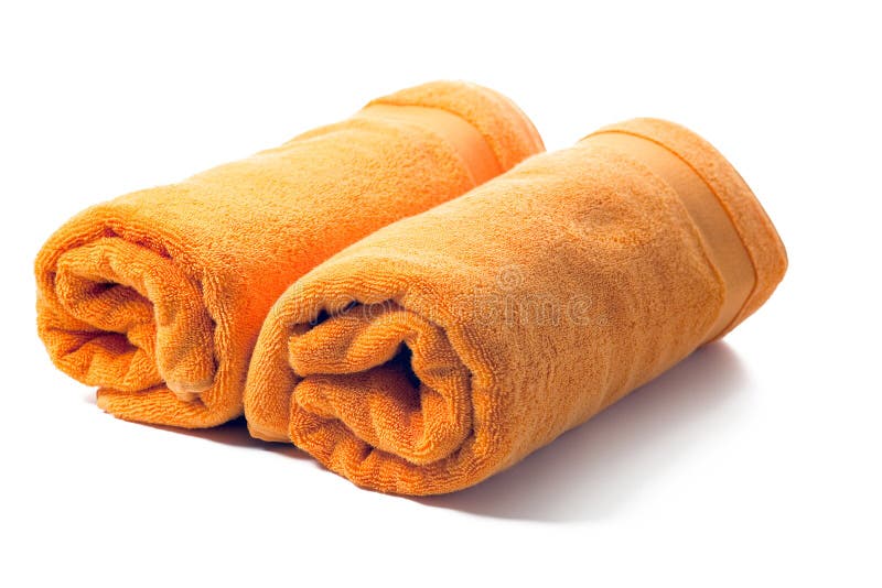Orange towel stock image. Image of houseware, bright 11936317
