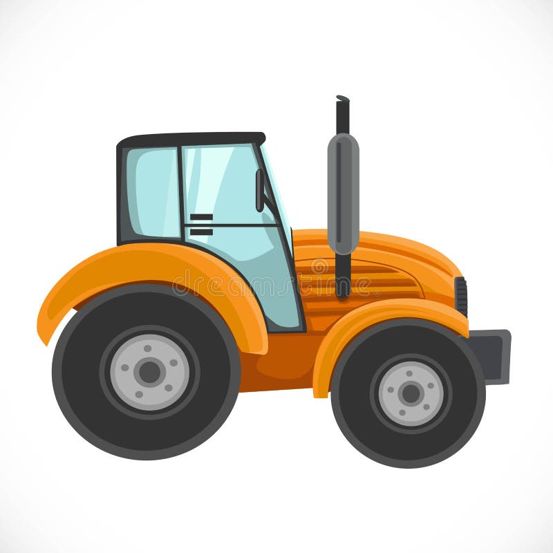 Orange Tractor with Large Wheels. Agricultural Vehicle. Farm Equipment