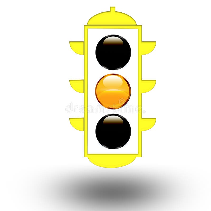 Orange traffic light stock illustration. Illustration of speed 9508082