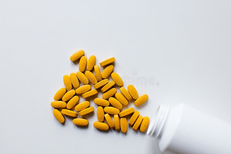 Orange Vitamin Pills Background Stock Image Image of narcotic