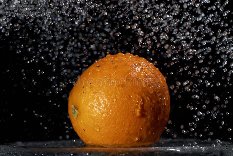 Orange and water. stock image. Image of food, fresh, water 27474789