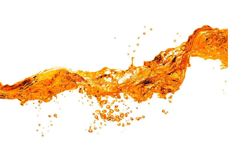 Orange water splash isolated