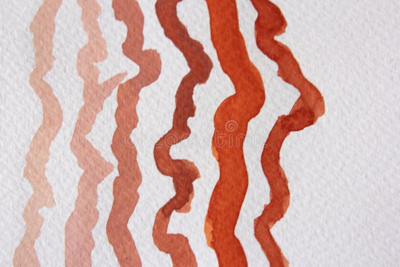 Orange Wavy Watercolor Lines 2