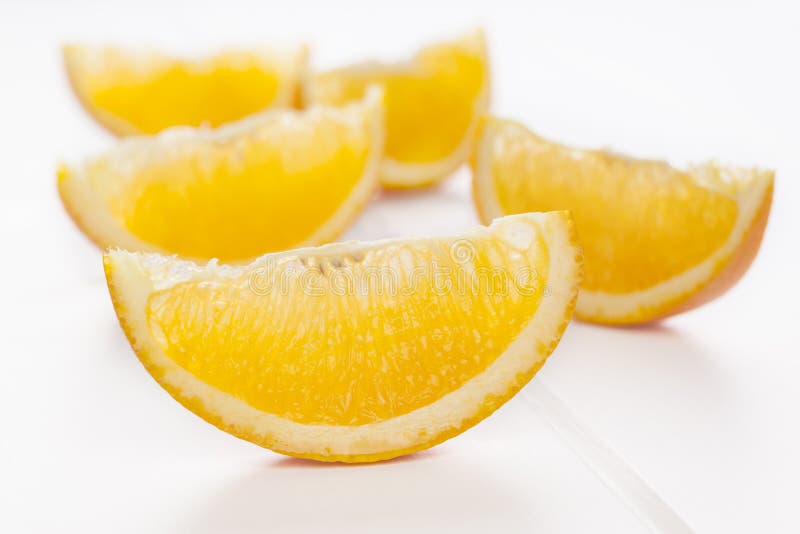 Orange Wedges on White Background Stock Photo - Image of citrus, wedges