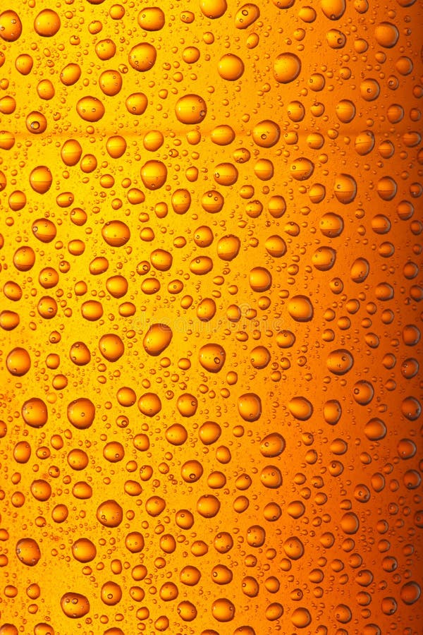 Orange yellow beer droplets