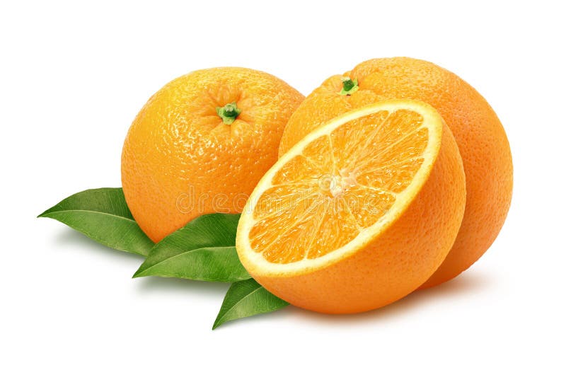 Orangen isoliert auf weißem hintergrund beschneidungspfad.