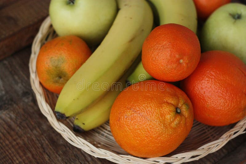 Oranges Apples And Bananas On The Table Stock Photo Image Of Health