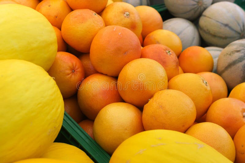 Oranges and melons stock image. Image of edible, fruity 53387689