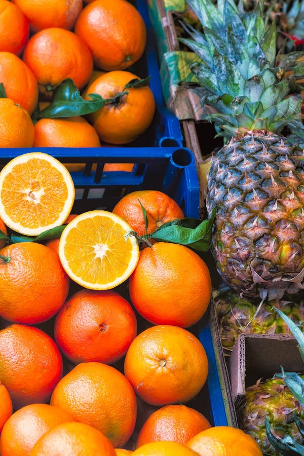 Fresh Whole Pineapples Local Market Stock Photos Free & RoyaltyFree