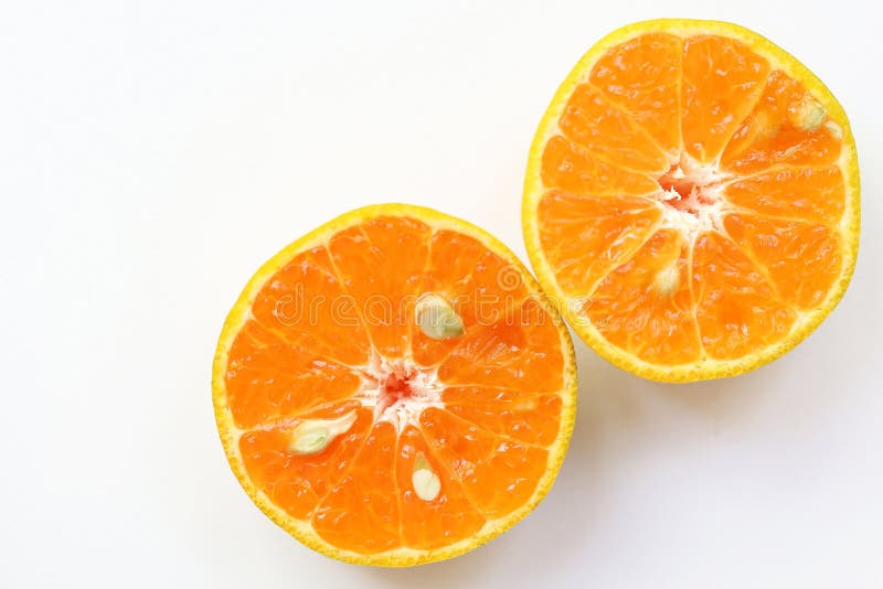 Oranges Slice , Slice of Fresh Oranges Against on White Background