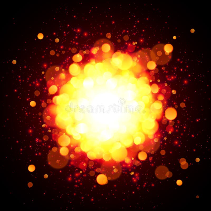 Oranje brand ruimte vectorexplosie