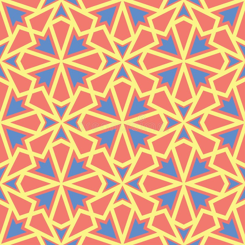 Oranje naadloos patroon Heldere geometrische achtergrond met blauw en geel ontwerp royalty-vrije illustratie Oranje naadloos patroon Heldere geometrische achtergrond met blauw en geel ontwerp royalty-vrije illustratie
