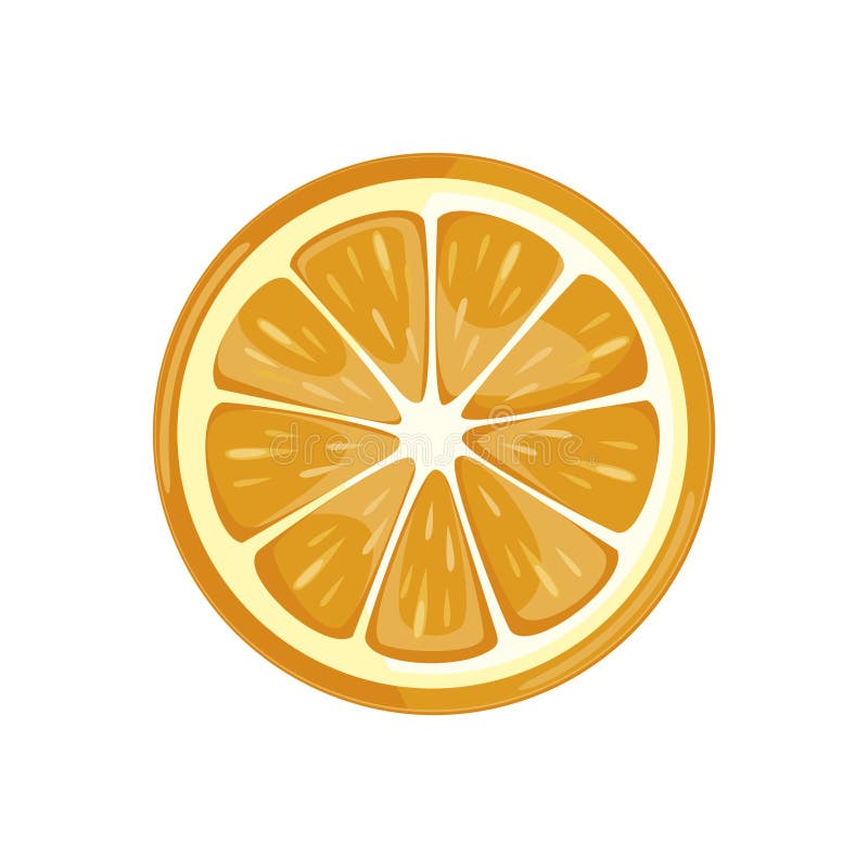Oranje Plak sappig vers fruit op een witte achtergrond Vector illustratie stock illustratie Oranje Plak sappig vers fruit op een witte achtergrond Vector illustratie stock illustratie