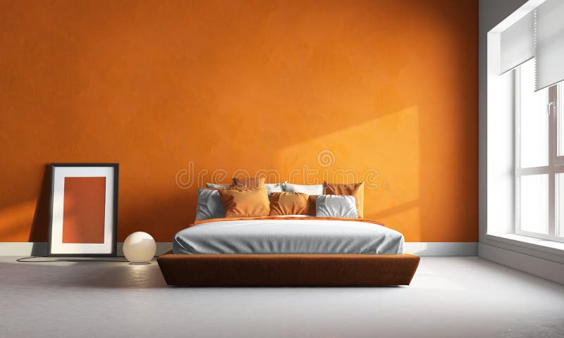 Oranje slaapkamer stock afbeelding. Afbeelding bestaande uit ... Oranje slaapkamer stock afbeelding. Afbeelding bestaande uit ...
