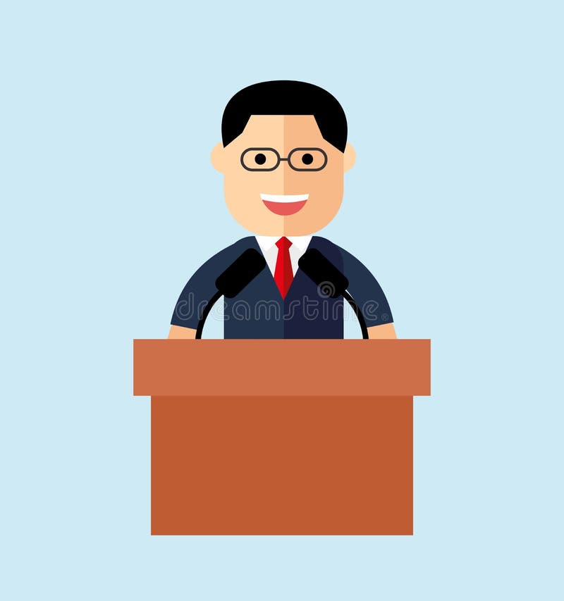 Orator Speaking from the Tribune. Public Speaker Stock Vector - Illustration of cartoon, minister: 85561365 Orator Speaking from the Tribune. Public Speaker Stock Vector - Illustration of cartoon, minister: 85561365