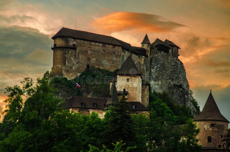 Orava Castle in Slovakia at Sunset