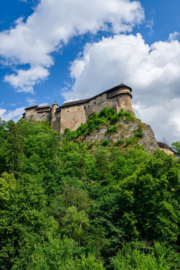 Orava Castle, a well-preserved building located on the Orava River, built on a rocky hill. A popular tourist attraction