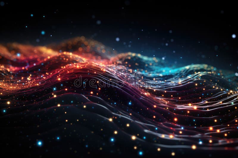 Orbit of Universe colourful abstract background. Generative AI vector illustration