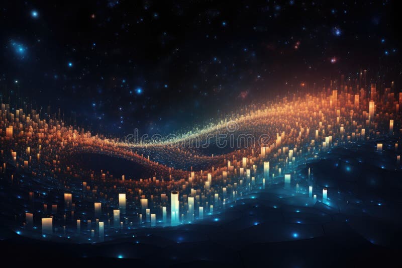 Orbit of Universe colourful abstract background. Generative AI royalty free illustration