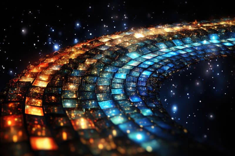 Orbit of Universe colourful abstract background. Generative AI royalty free illustration