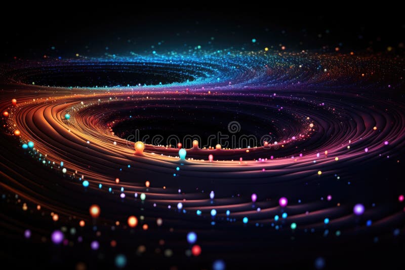 Orbit of Universe colourful abstract background. Generative AI stock illustration