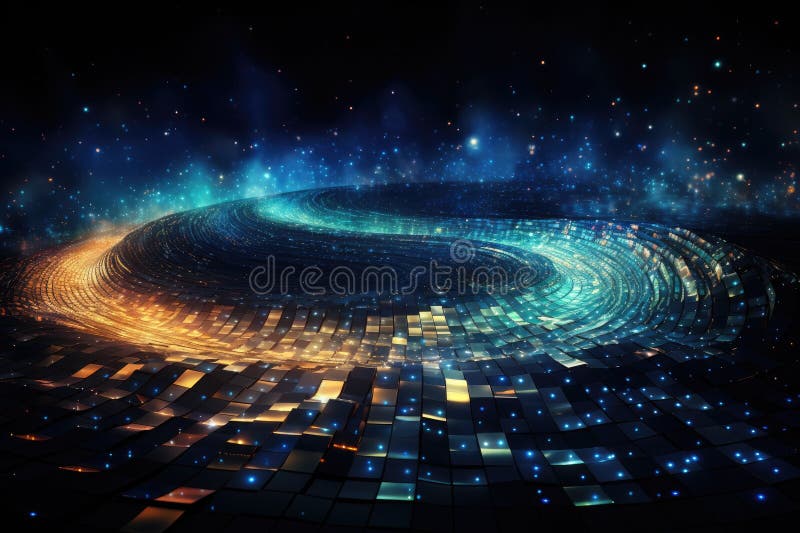 Orbit of Universe colourful abstract background. Generative AI stock illustration
