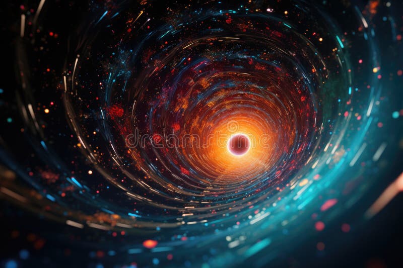 Orbit of Universe colourful abstract background. Generative AI stock photography