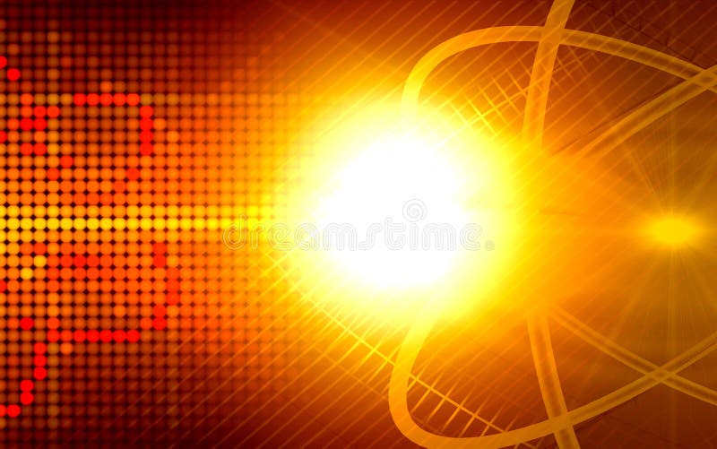 Orbit in yellow light vector illustration