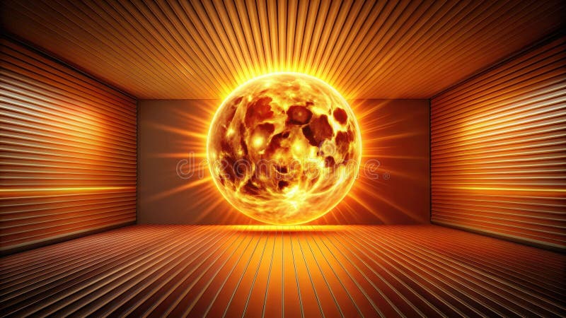 Orbo celestiale radiante in una stanza d'oro di luce. Generative AI royalty illustrazione gratis